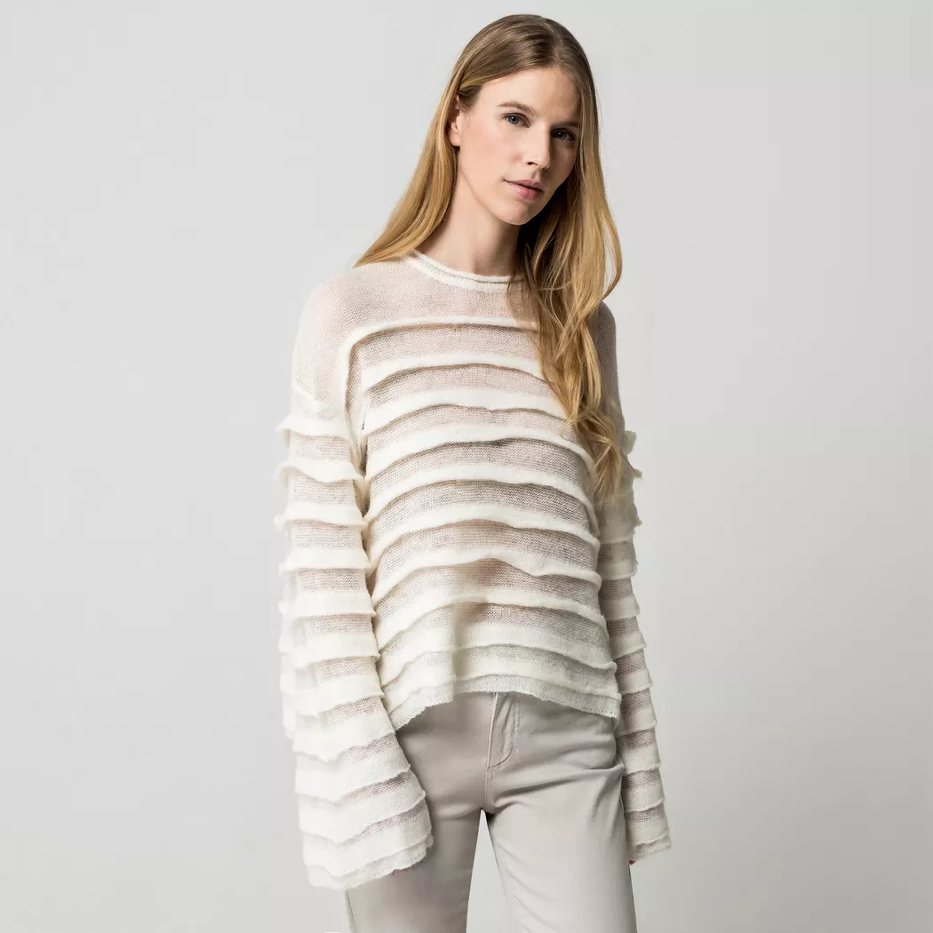 Gina Tricot - Pullover, für Damen, Weiss, Größe L