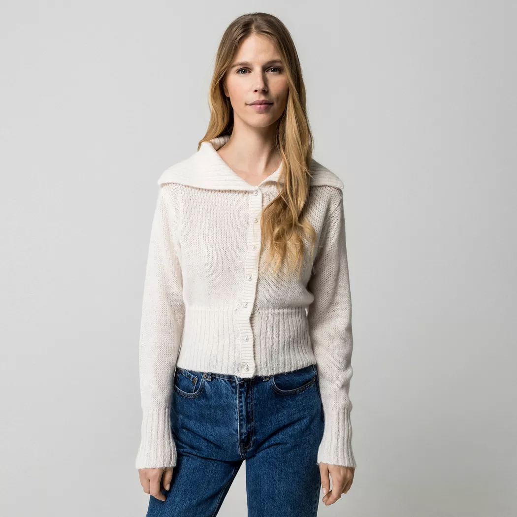 Gina Tricot - Cardigan, für Damen, Ecru, Größe S