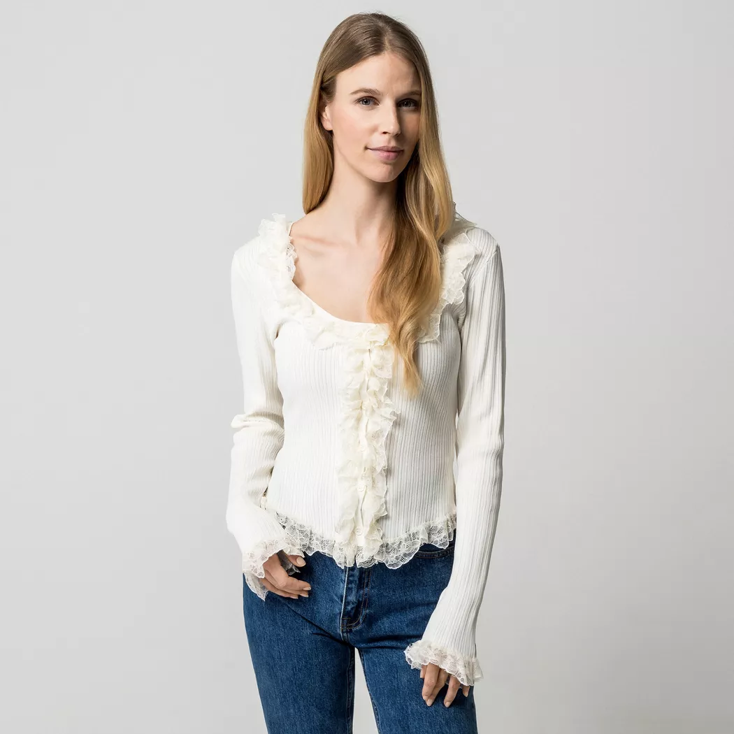 Gina Tricot - Cardigan, für Damen, Ecru, Größe M 2