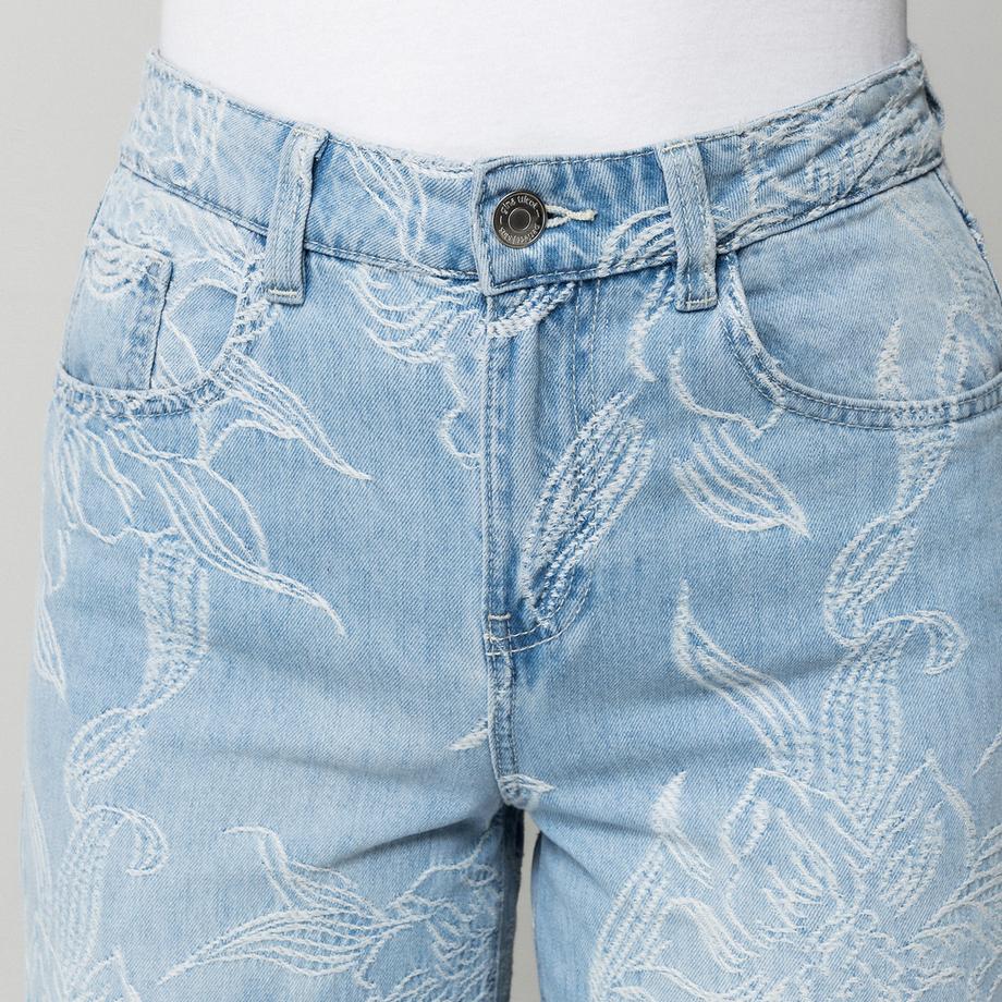Gina Tricot Jeans a fantasia floreale gamba larga  