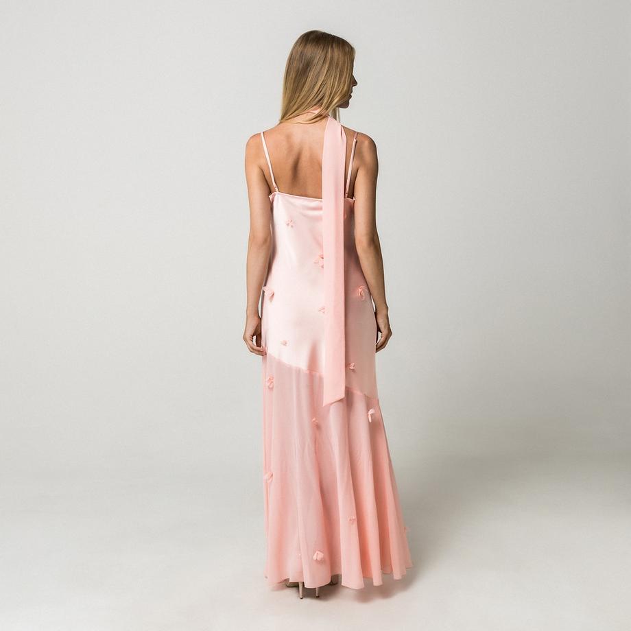Gina Tricot Abito lungo in raso con scollo a choker  