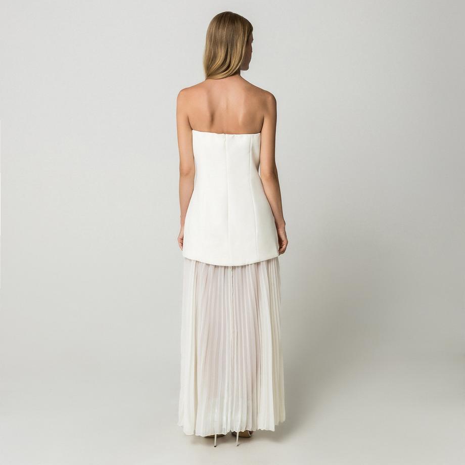 Gina Tricot Trägerloses plissiertes Maxikleid  