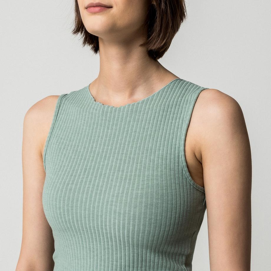 ONLY Geripptes Tank Top mit Rüschenbesatz  