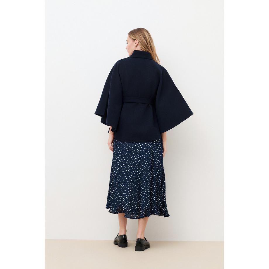 Caroll Poncho à col montant et ceinture  