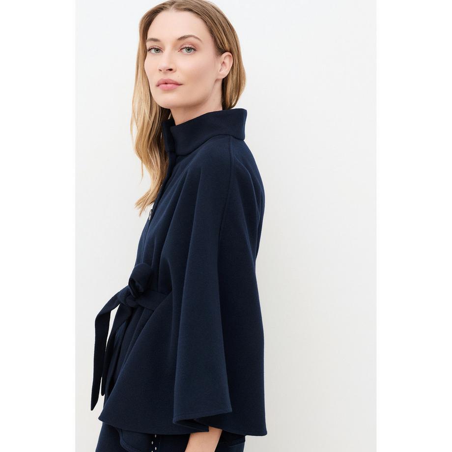 Caroll Poncho à col montant et ceinture  