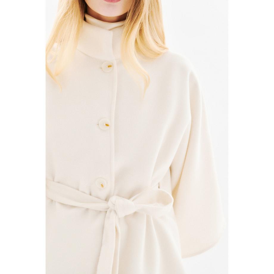 Caroll Poncho à col montant et ceinture  