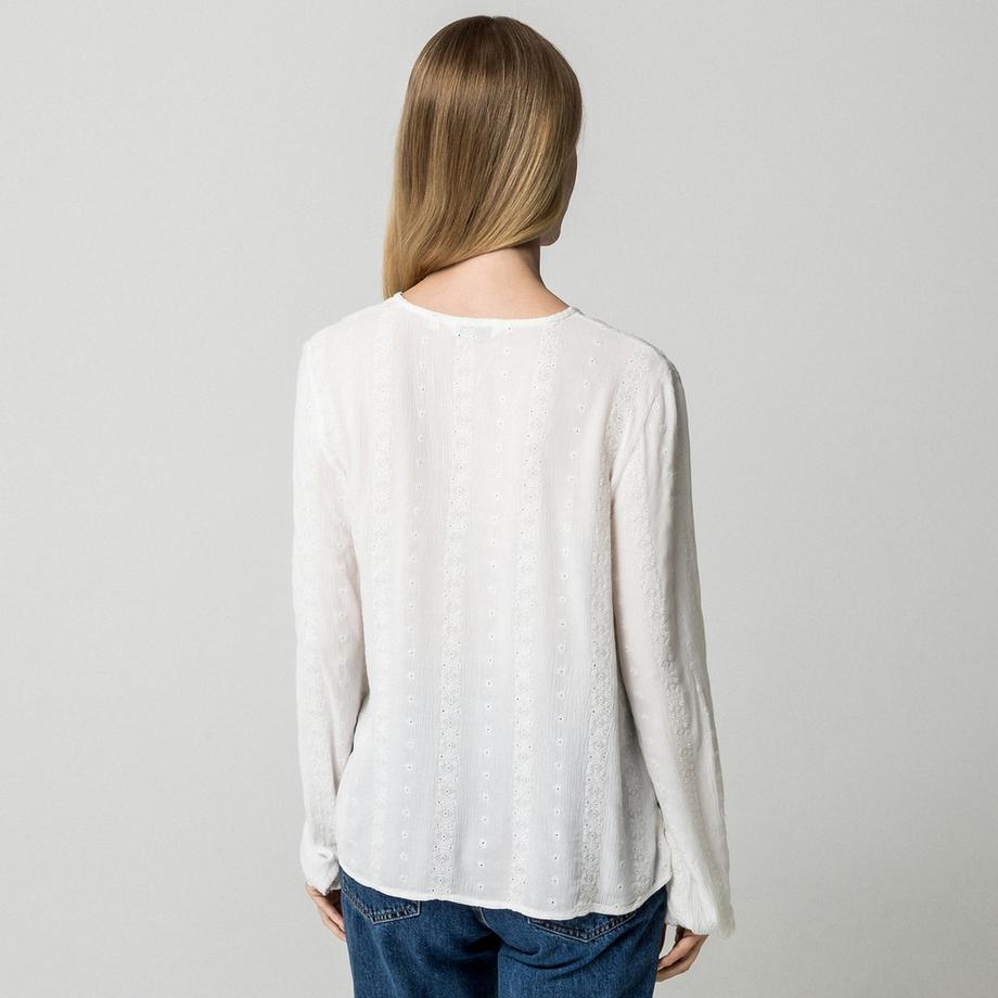 ONLY Langarmbluse mit V-Ausschnitt  