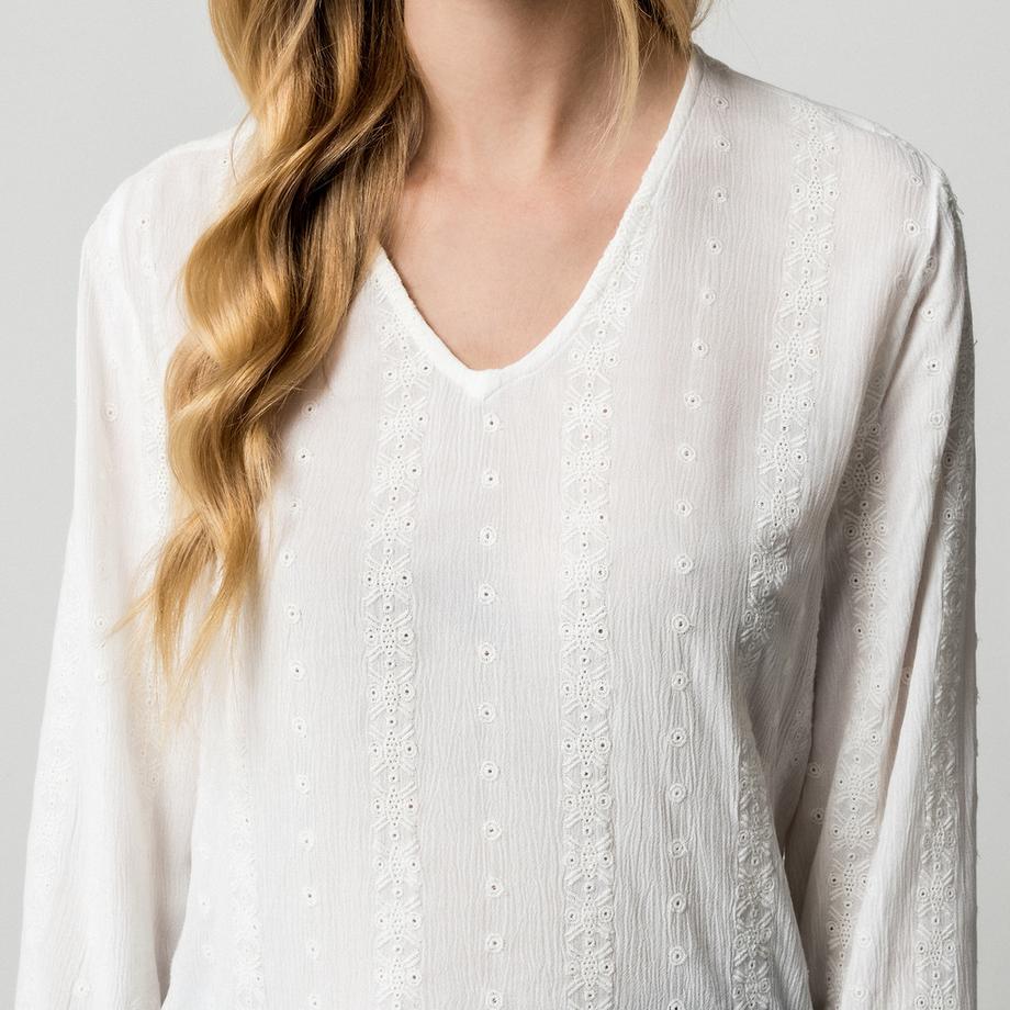 ONLY Langarmbluse mit V-Ausschnitt  