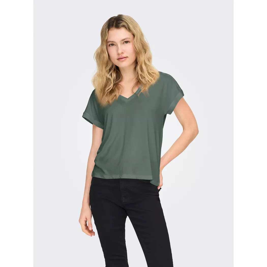 ONLY ONLFREE LIFE S/S V-Neck Lace Top