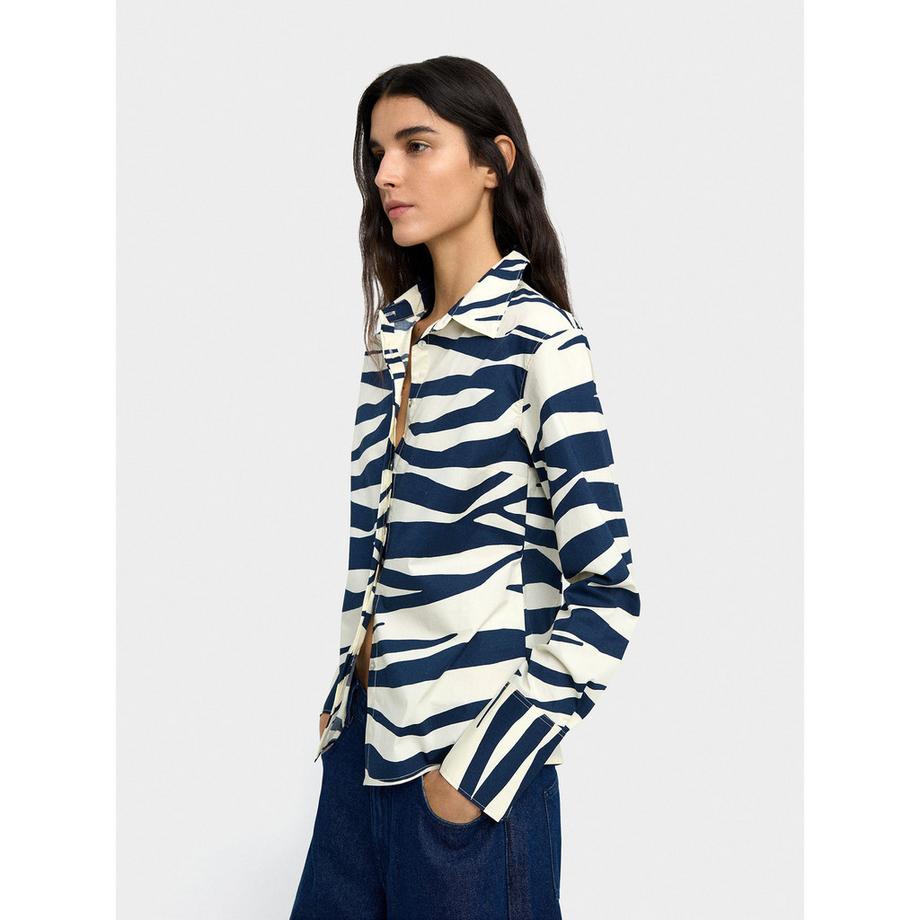 Parfois Langarm Zebra Print Bluse  