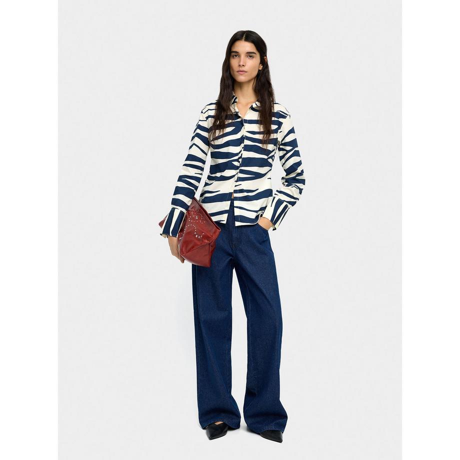 Parfois Langarm Zebra Print Bluse  