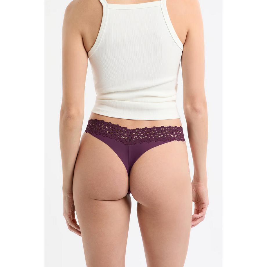 Etam Wish Tanga mit Spitzenbesatz  