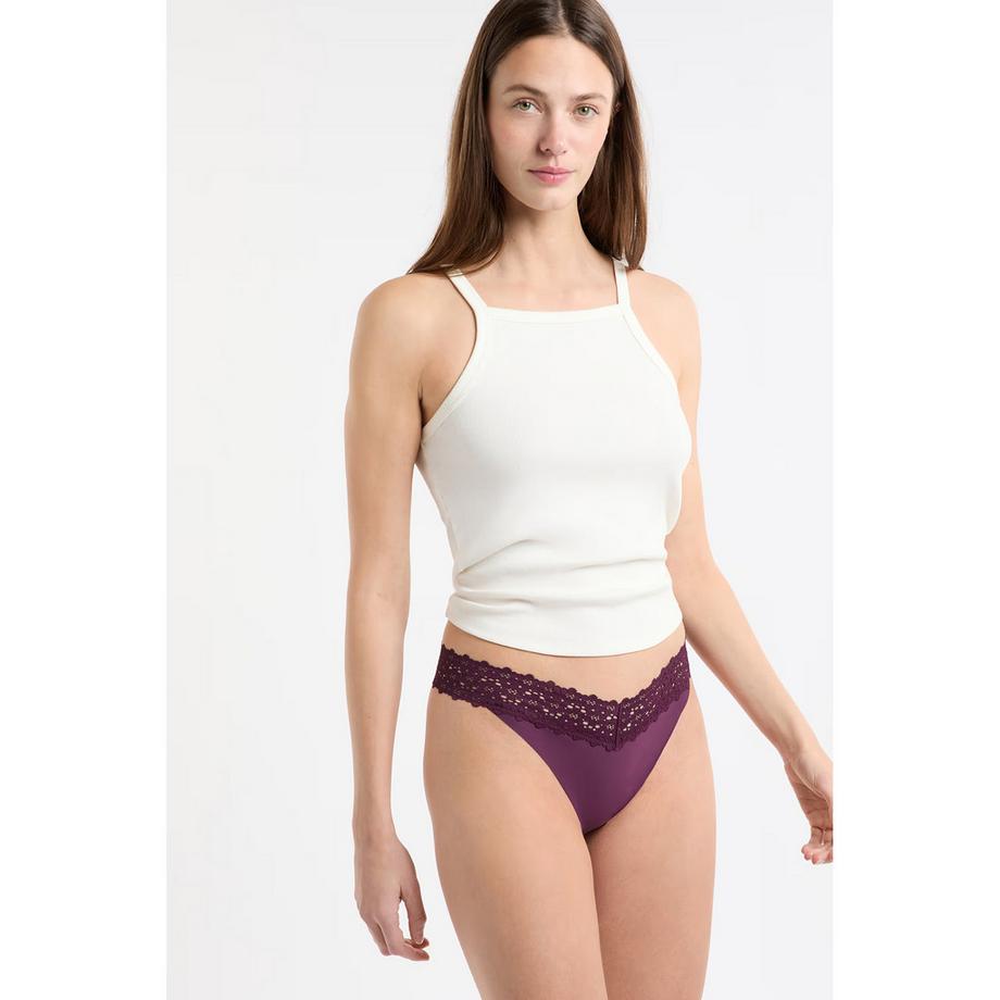 Etam Wish Tanga mit Spitzenbesatz  