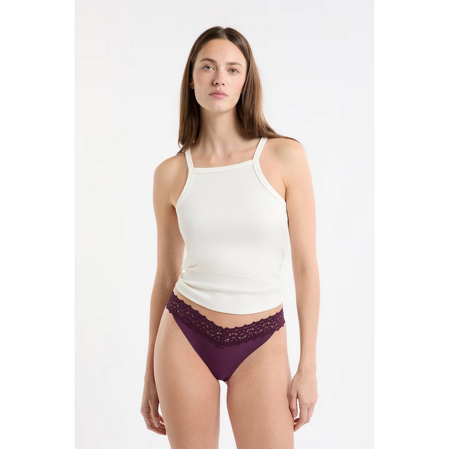 Etam Wish Tanga mit Spitzenbesatz  