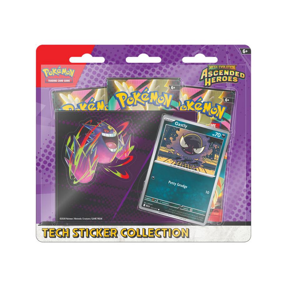 Pokémon  Pokémon Mega Evolution: Ascended Heroes Tech Sticker Collection, englisch, Zufallsauswahl 