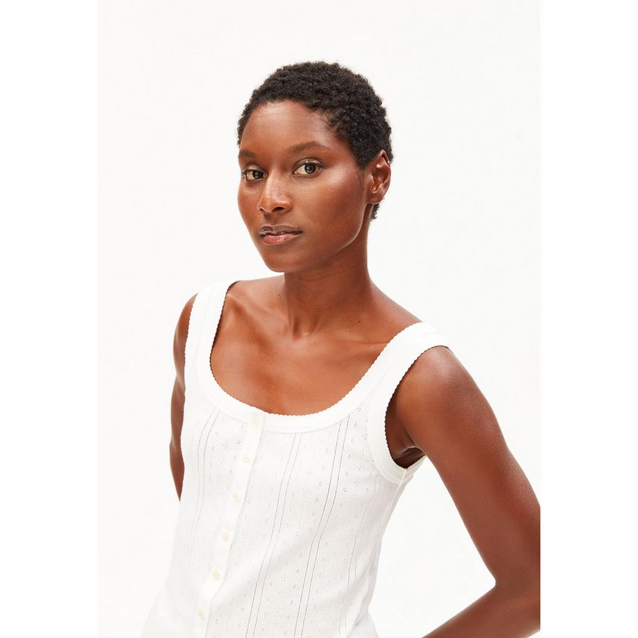 ARMEDANGELS Top côtelé à boutonnage frontal  