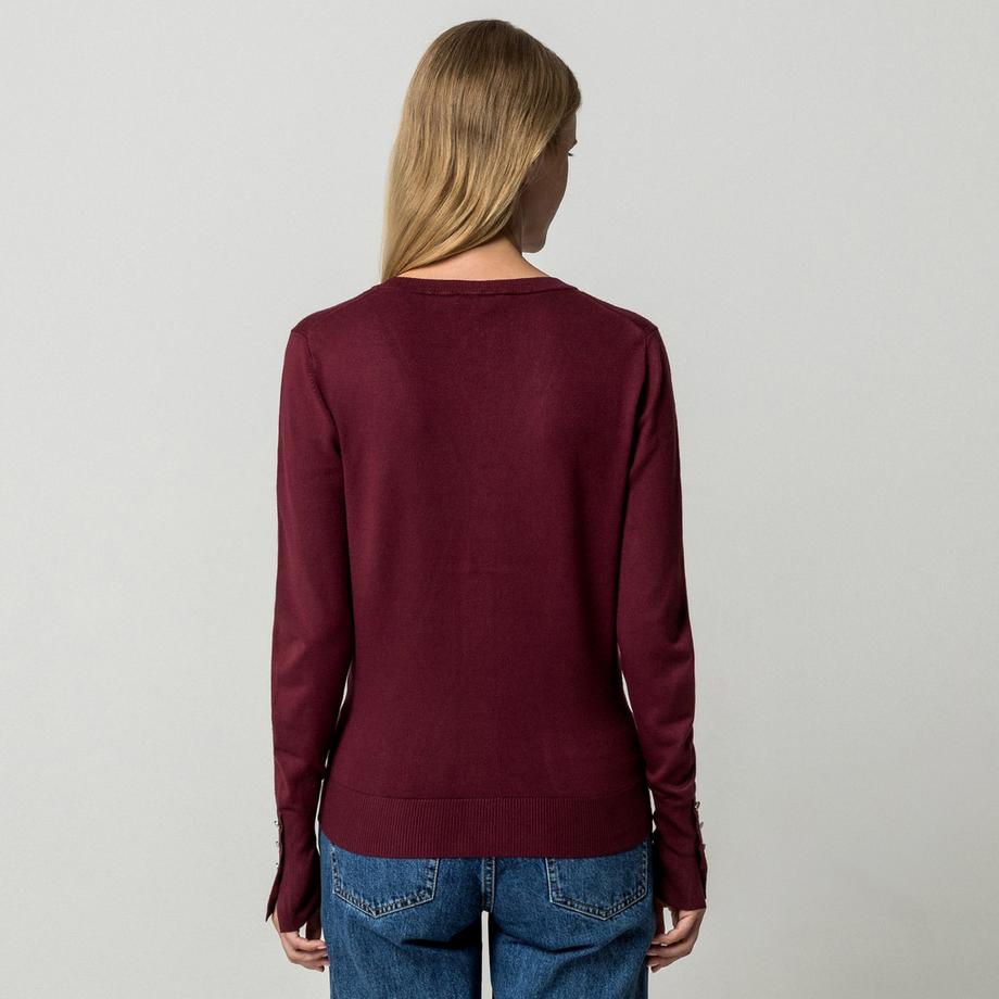 Manor Woman V-Ausschnitt Strickjacke mit Knopfleiste  