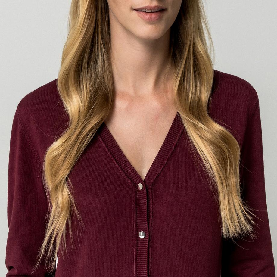 Manor Woman V-Ausschnitt Strickjacke mit Knopfleiste  