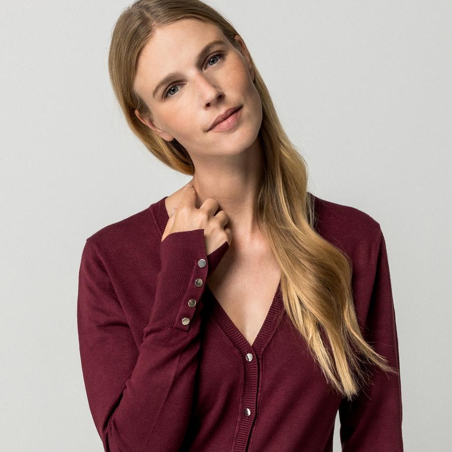 Manor Woman V-Ausschnitt Strickjacke mit Knopfleiste  