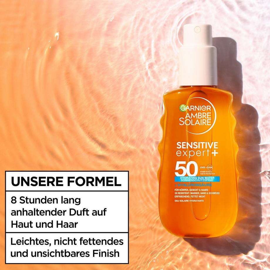 GARNIER  Ambre Solaire Sensitive expert+ Hydrating Sun Water Sonnenschutzspray LSF 50 
