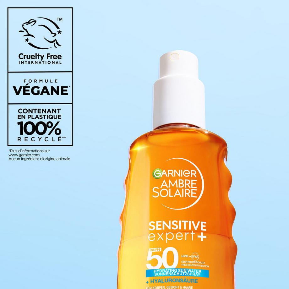 GARNIER  Ambre Solaire Sensitive expert+ Hydrating Sun Water Sonnenschutzspray LSF 50 