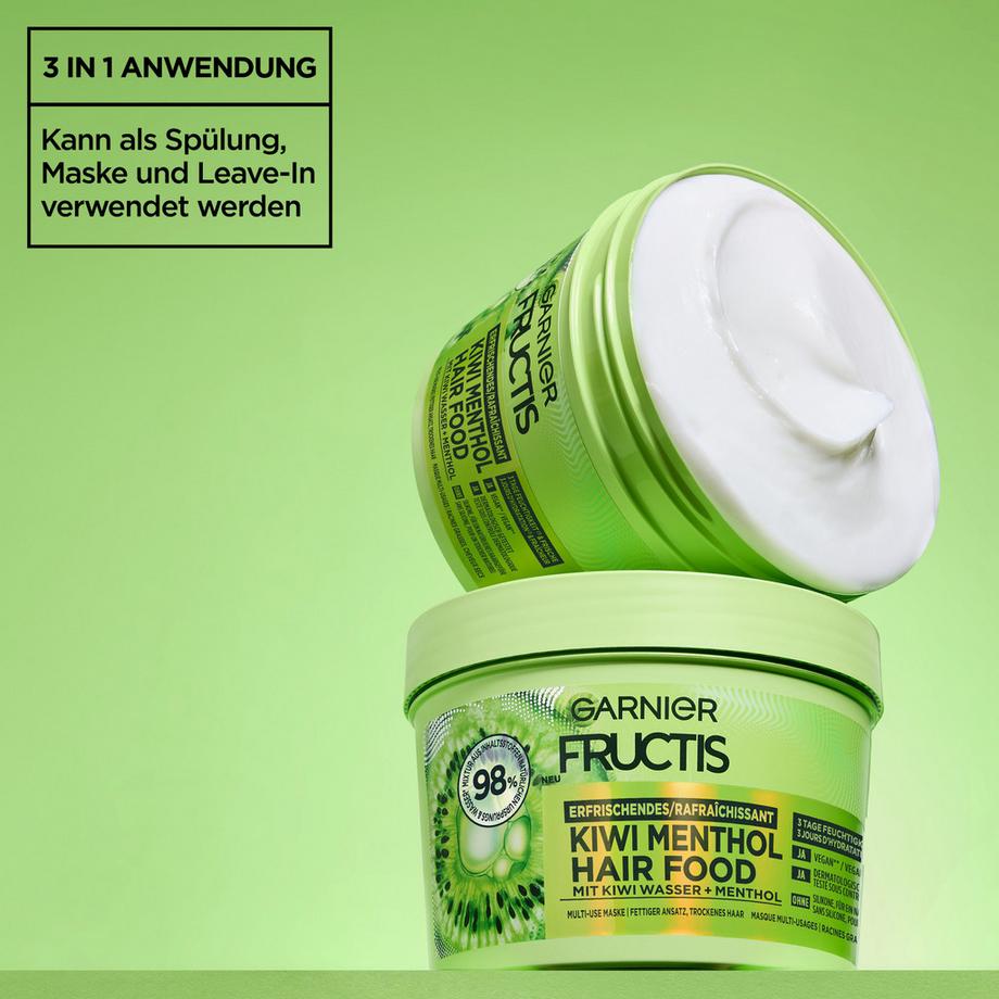 GARNIER  Masque capillaire multi-usage Fructis Kiwi Menthol Hair Food 
