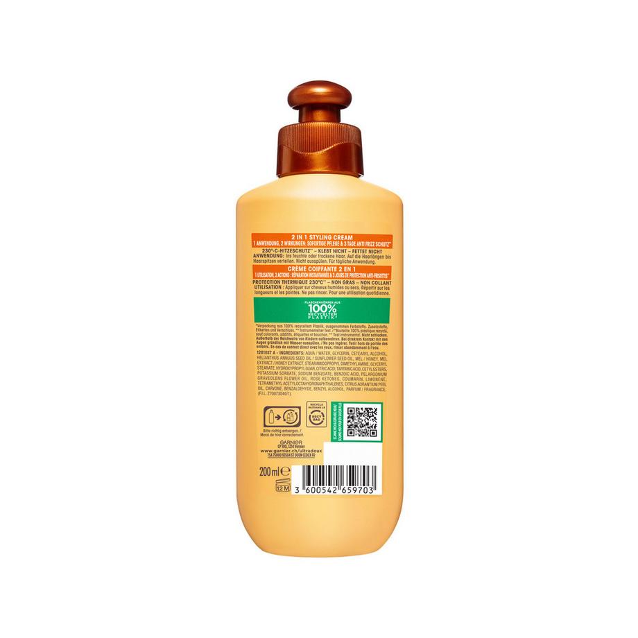 GARNIER  Ultra Doux 2-in-1 Pflege & Styling Leave-In Creme Honig Schätze 