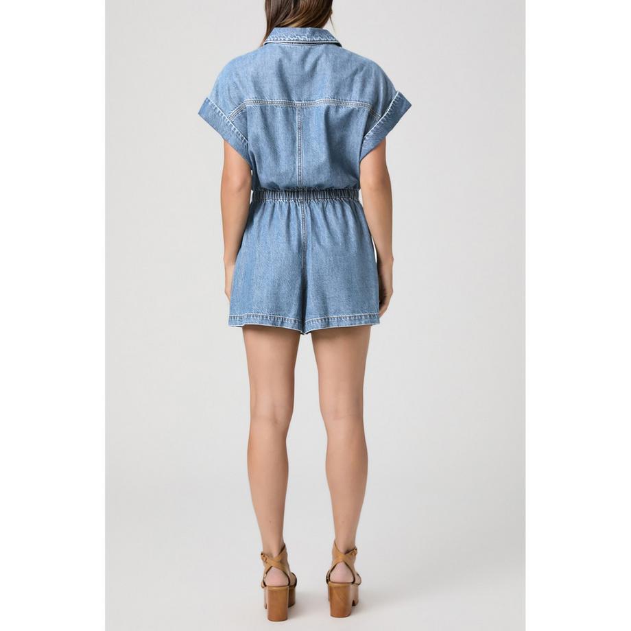 PAIGE Combinaison courte en denim  