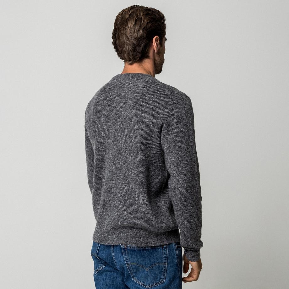 Manor Man Maglione a maglia costata  