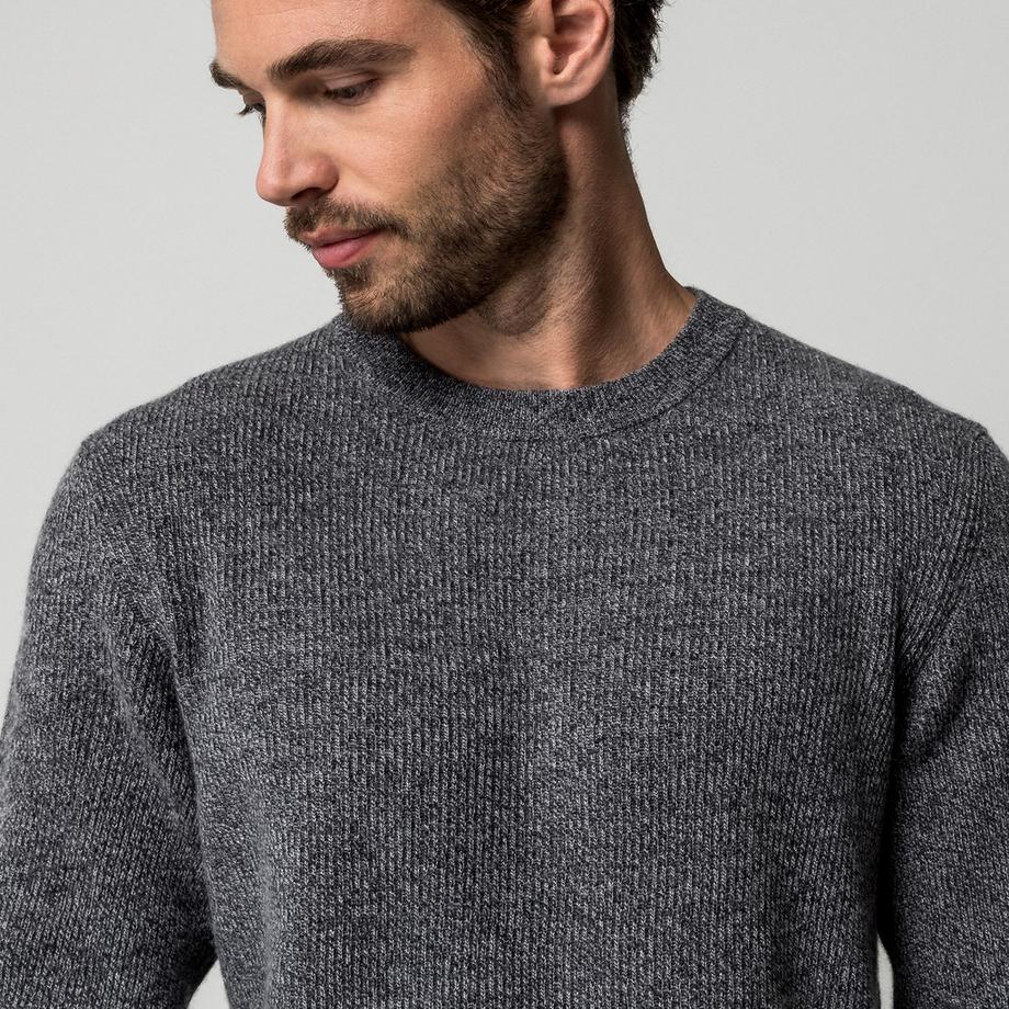 Manor Man Pull à tricot côtelé  