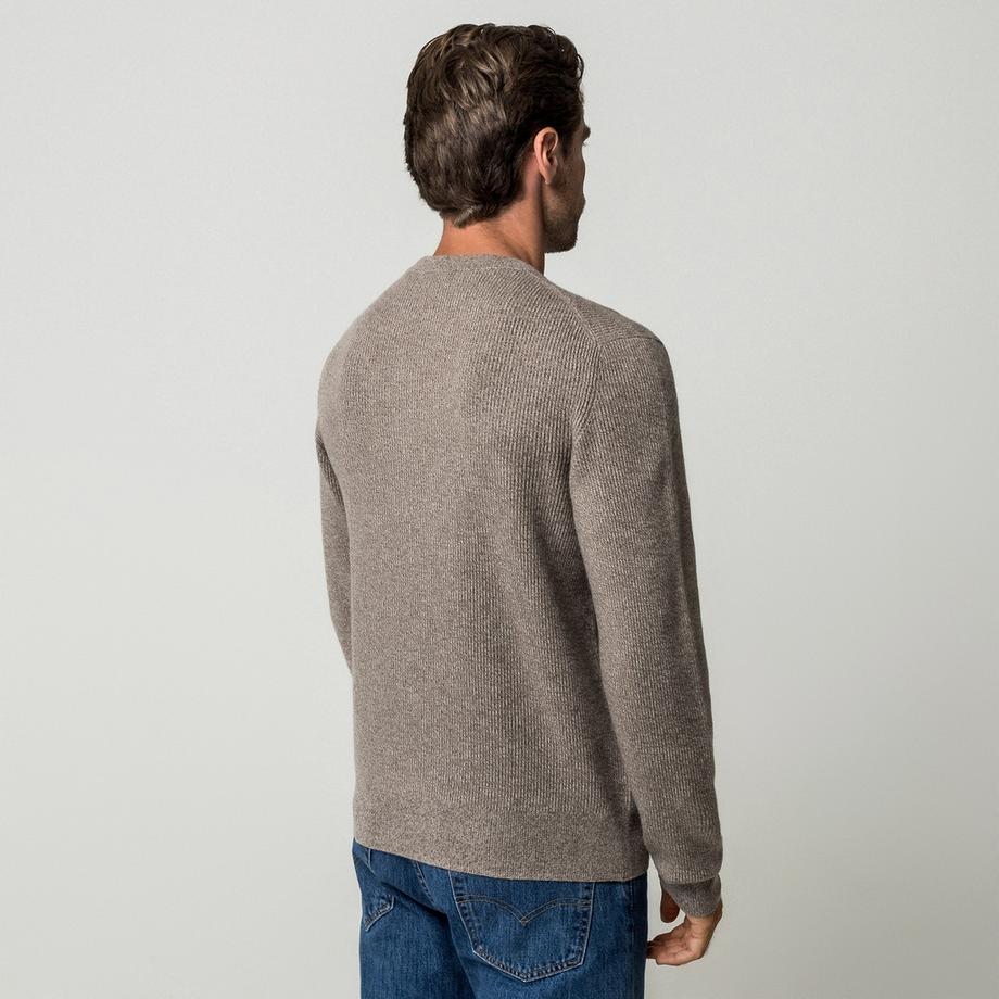 Manor Man Pull à tricot côtelé  