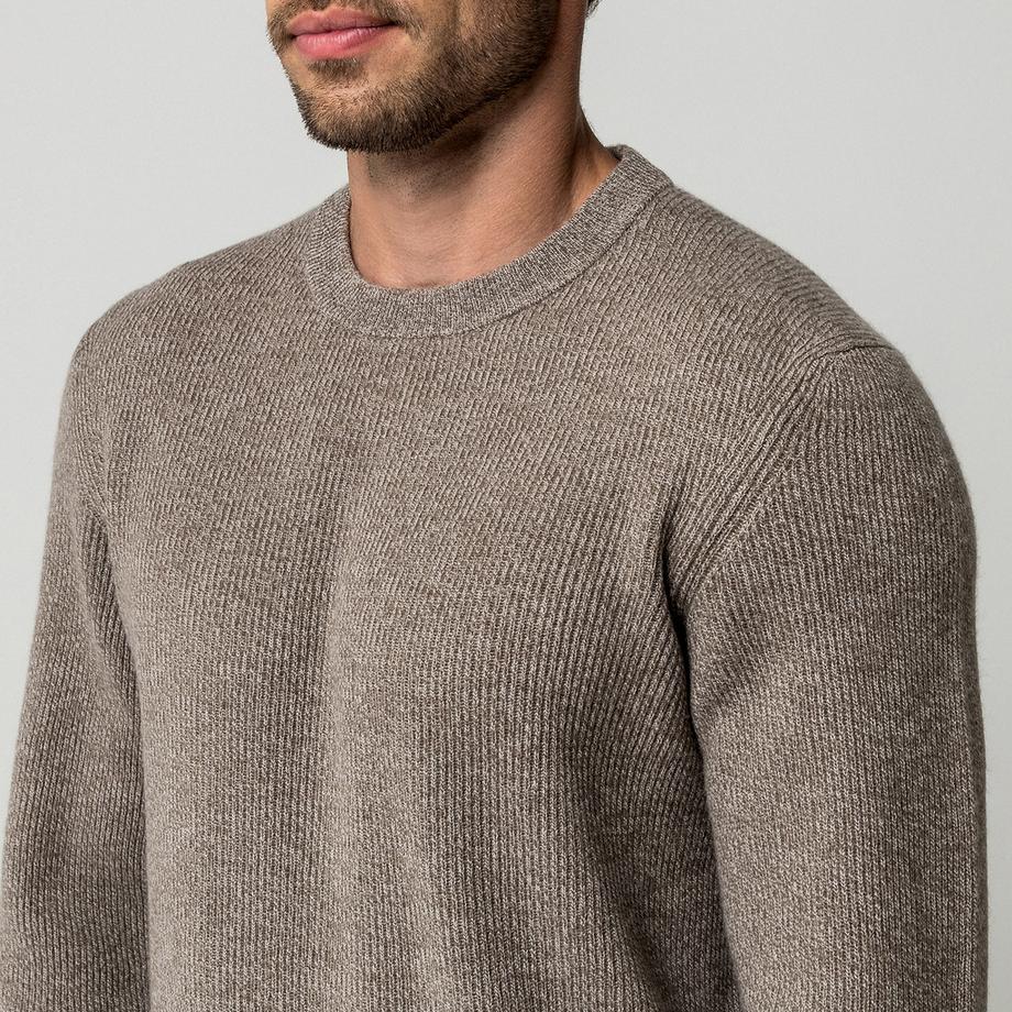 Manor Man Pull à tricot côtelé  