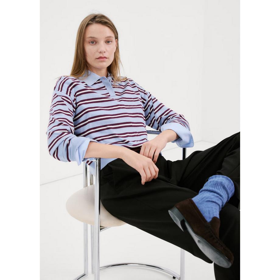 MANGO LUCCAPR Sweat-shirt Polo Rayé à Manches Longues  