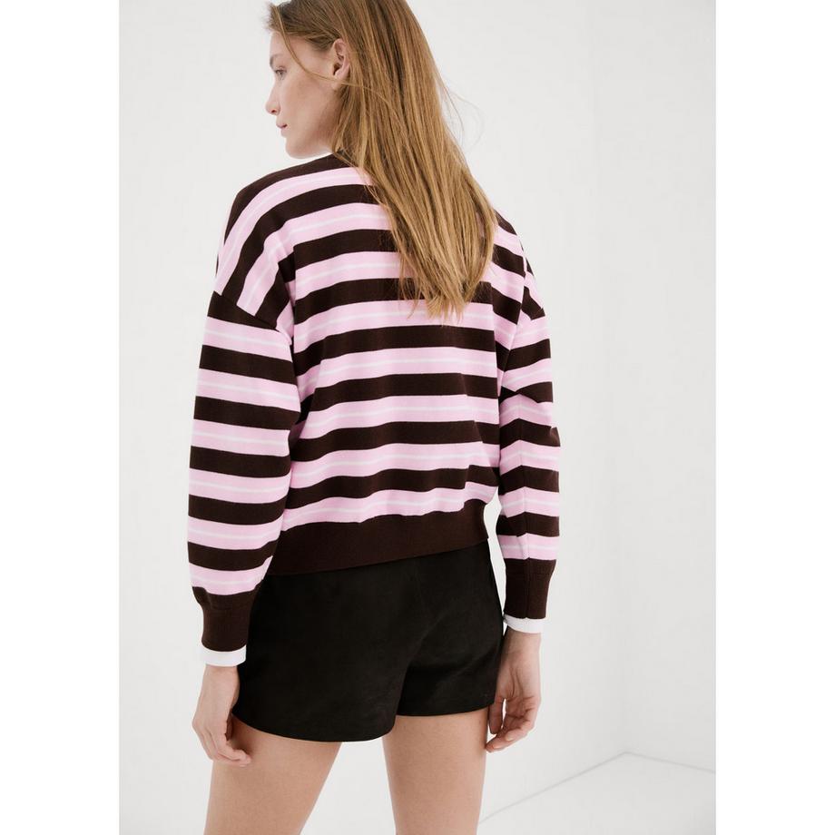 MANGO LOTIN Sweat-shirt rayé oversize à col rond  