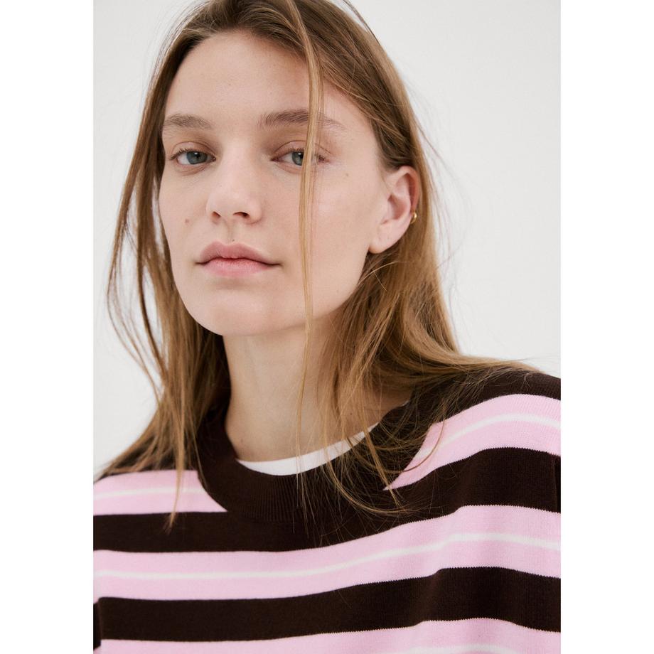 MANGO LOTIN Sweat-shirt rayé oversize à col rond  