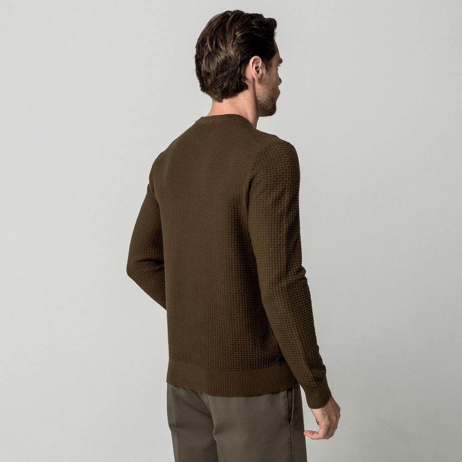 Manor Man Maglione in maglia testurizzata  