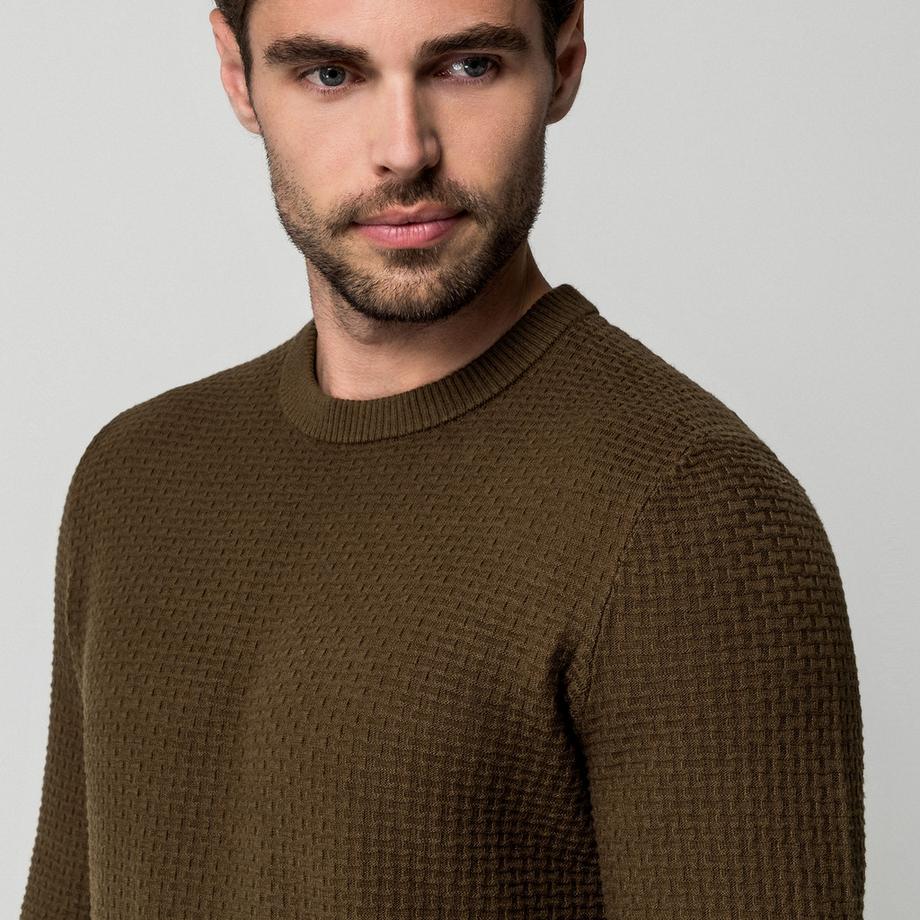 Manor Man Maglione in maglia testurizzata  