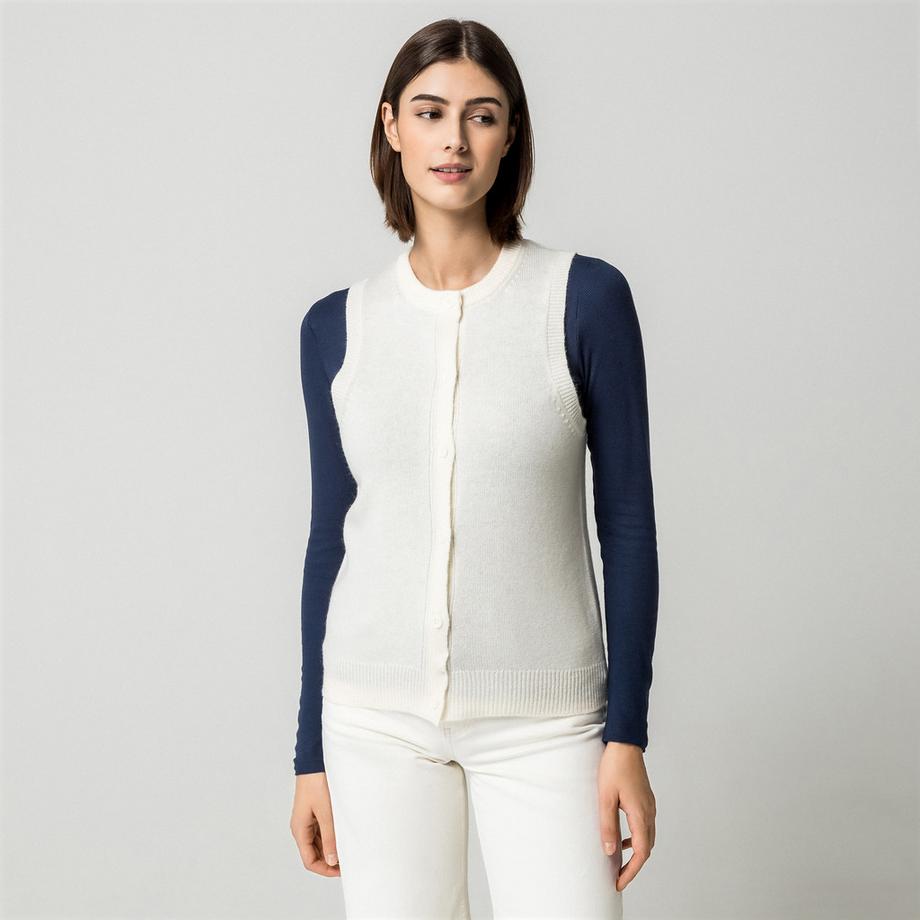 Manor Woman Gilet tricoté à boutonnage avant  