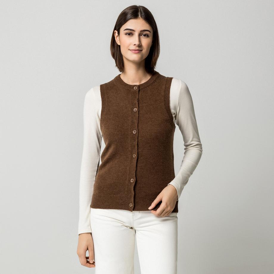 Manor Woman Gilet tricoté à boutonnage avant  