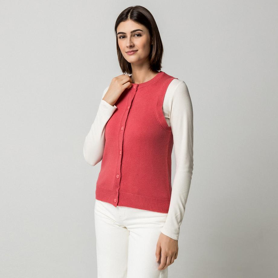 Manor Woman Gilet tricoté à boutonnage avant  