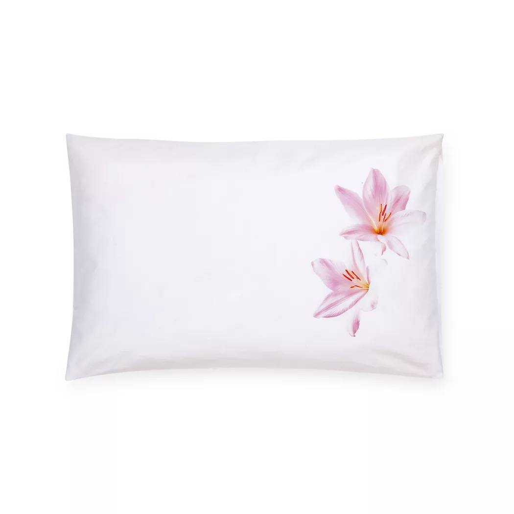 Manor - Kissenbezug, Liora Floraler Satin Kissenbezug, 50 x 90 cm, Rosa