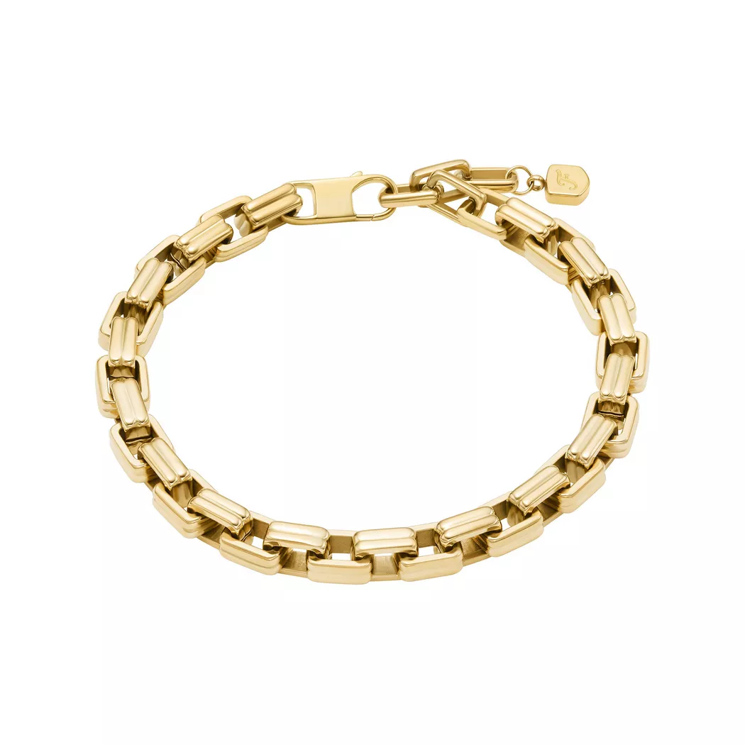 Armband FOSSIL "Schmuck Geschenk Edelstahl RAQUEL", gelbgoldfarben, Armbänder, Damen, 19cm, Edelstahl, Armband