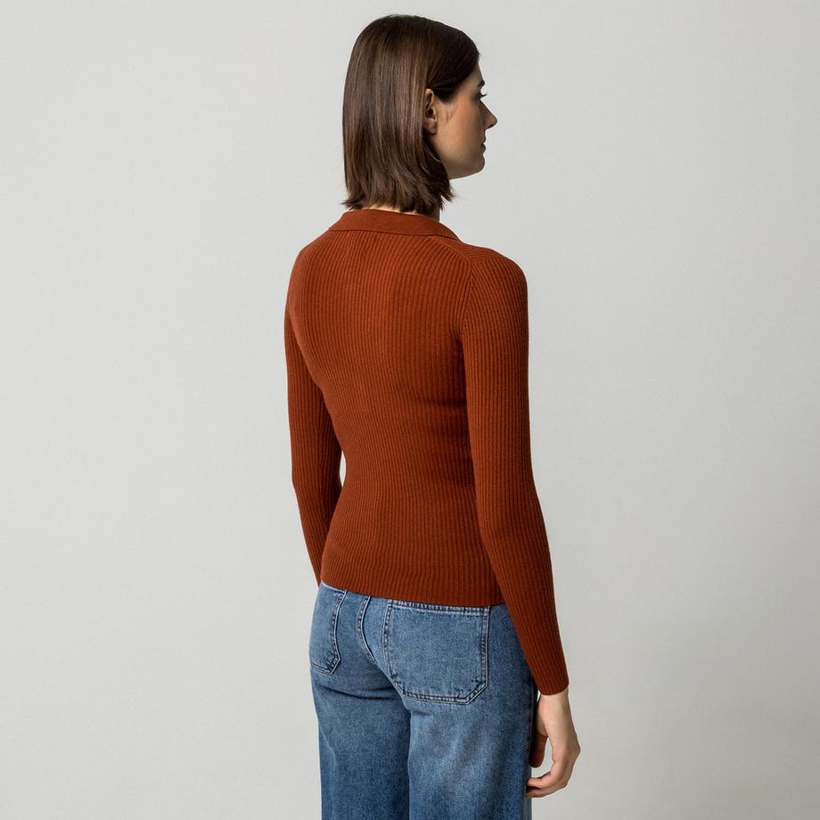 Manor Woman Gerippter Polokragen Pullover  