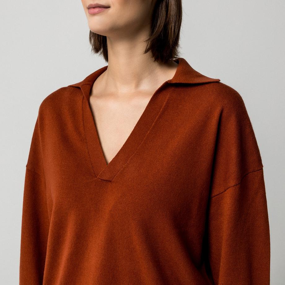 Manor Woman Pullover à col et encolure en V  