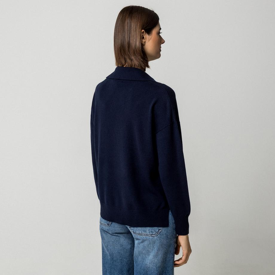 Manor Woman Pullover à col et encolure en V  