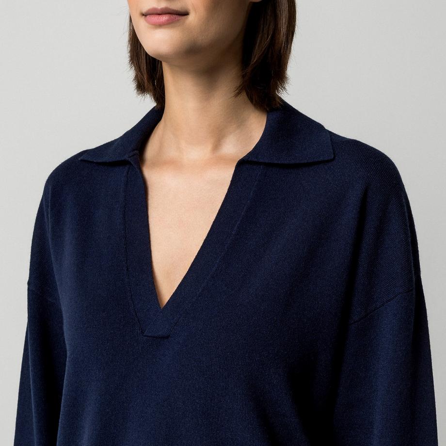 Manor Woman Pullover à col et encolure en V  