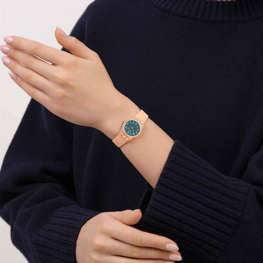 swatch PEACHY WEAVE Analoguhr 