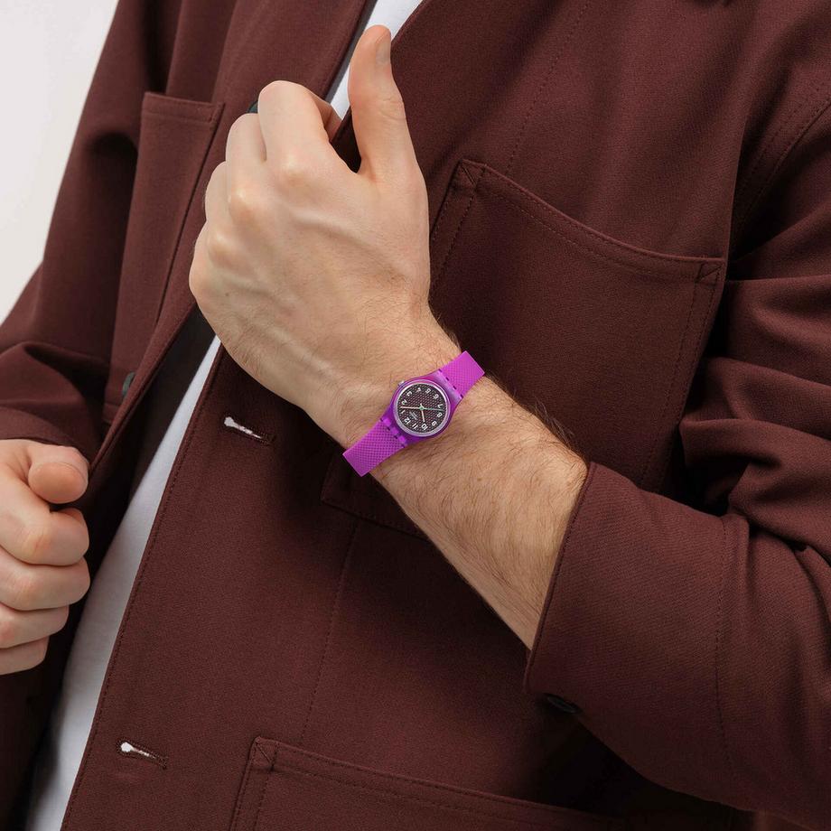 swatch MAGENTA WEAVE Analoguhr 