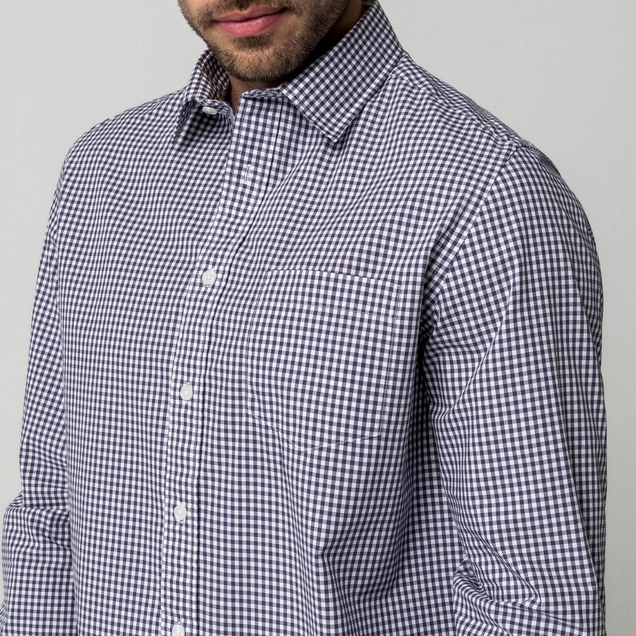 Manor Man Manor Man Chemise à Manches Longues à Carreaux avec Poche Poitrine  