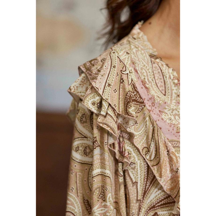 La Petite Etoile Chemisier à volants imprimé Paisley  